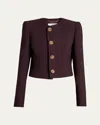 Chloé Chloe Darted Cropped Wool Jacket In Brown