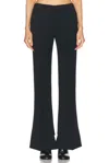 Chloé Flared Wool Trousers Asymmetrical Hems In Black