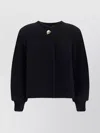 CHLOÉ WOOL CREW NECK JACKET WITH EMBELLISHED DETAIL