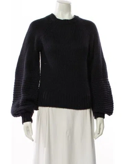 Pre-owned Chloé Wool Crew Neck Sweater In Blue