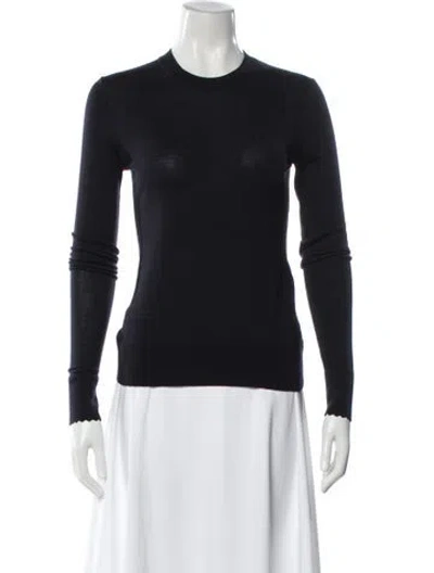 Pre-owned Chloé Wool Crew Neck Sweater In Blue