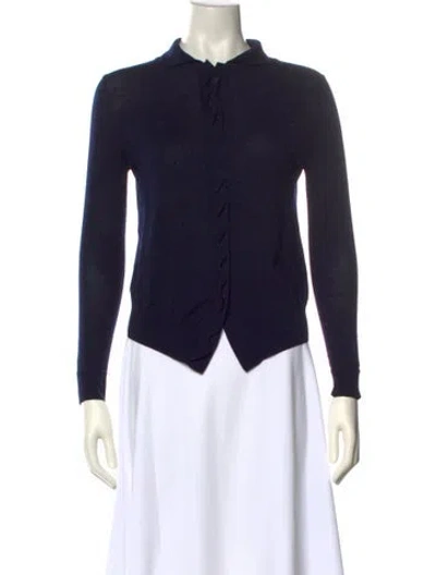 Pre-owned Chloé Wool Crew Neck Sweater In Blue