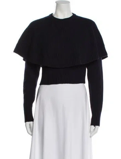 Pre-owned Chloé Wool Crew Neck Sweater In Blue