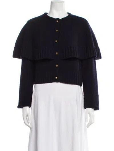 Pre-owned Chloé Wool Crew Neck Sweater In Blue