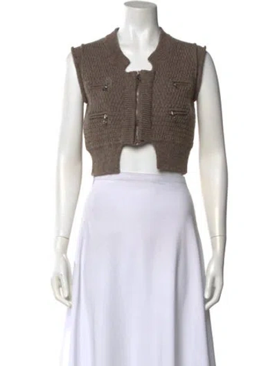 Pre-owned Chloé Wool Crew Neck Sweater In Gray