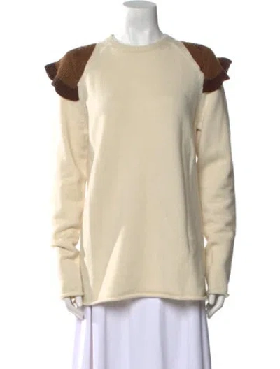 Pre-owned Chloé Wool Crew Neck Sweater In Neutral