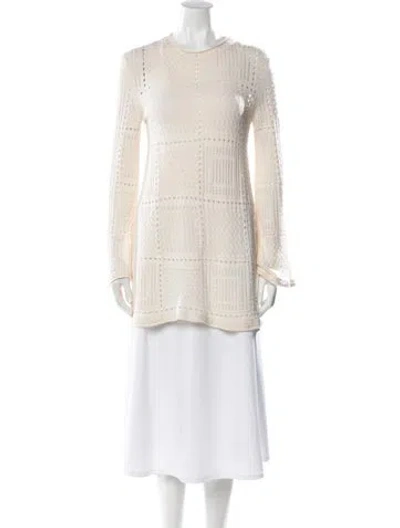 Pre-owned Chloé Wool Crew Neck Sweater In Neutral