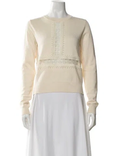 Pre-owned Chloé Wool Crew Neck Sweater In Neutral