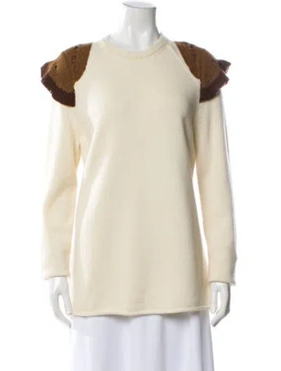 Pre-owned Chloé Wool Crew Neck Sweater In Neutral