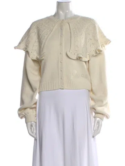 Pre-owned Chloé Wool Crew Neck Sweater In Neutral