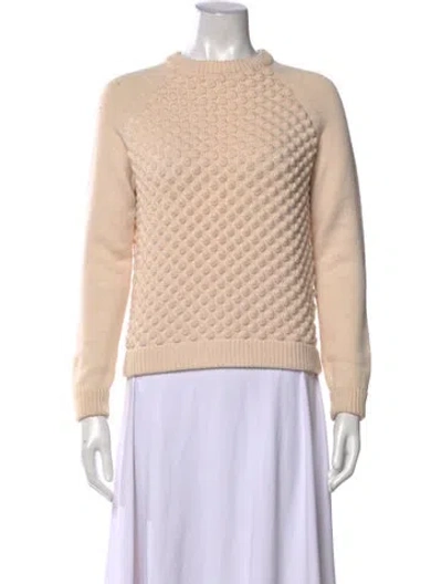 Pre-owned Chloé Wool Crew Neck Sweater In Neutral