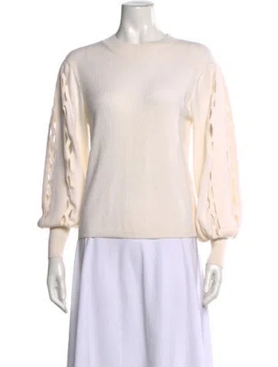 Pre-owned Chloé Wool Crew Neck Sweater In Neutral