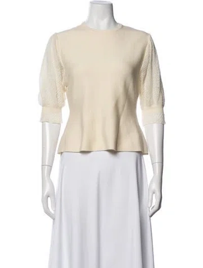 Pre-owned Chloé Wool Crew Neck Sweater In Neutrals
