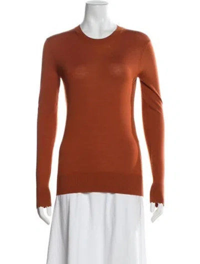 Pre-owned Chloé Wool Crew Neck Sweater In Orange