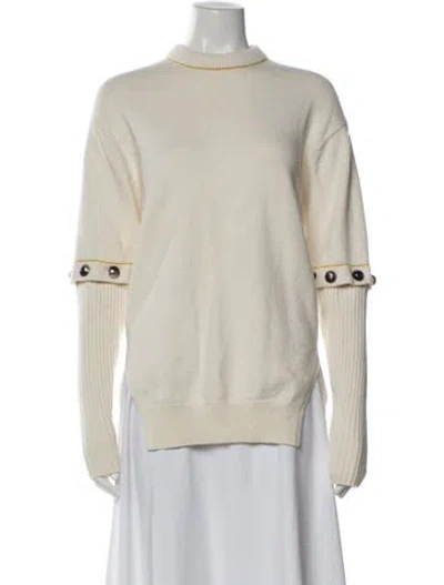Pre-owned Chloé Wool Crew Neck Sweater In White