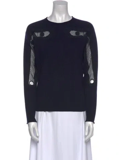 Pre-owned Chloé Wool Crew Neck Sweatshirt In Blue