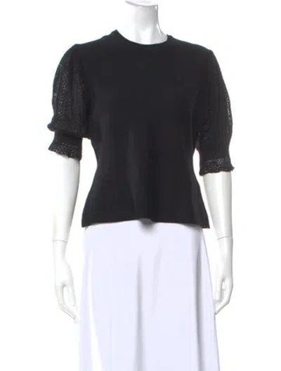 Pre-owned Chloé Wool Crew Neck Top In Black
