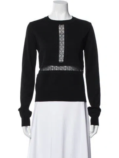 Pre-owned Chloé Wool Crew Neck Top In Blue