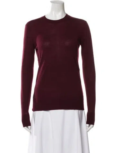 Pre-owned Chloé Wool Crew Neck Top In Burgundy