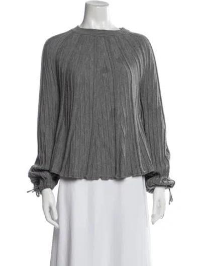 Pre-owned Chloé Wool Crew Neck Top In Grey