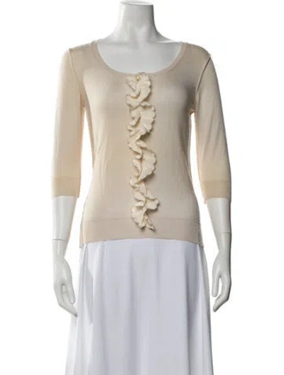 Pre-owned Chloé Wool Crew Neck Top In Neutral