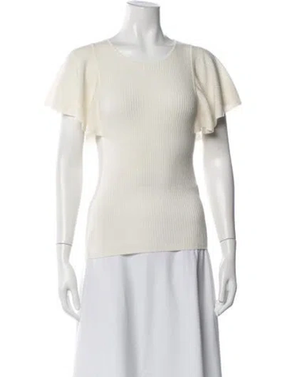 Pre-owned Chloé Wool Crew Neck Top In Neutral