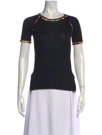 Pre-owned Chloé Wool Crew Neck T-shirt In Black
