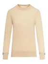 Chloé Crewneck Knitted Jumper In Beige