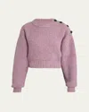 Chloé Cropped Mock-neck Sweater In A Merino Wool Knit In Multi