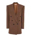 Chloé Checked Double-breasted Wool-blend Blazer In Animal Print
