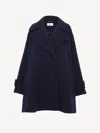 Chloé Structured Double-breasted Jacket Notched Lapels In Blue