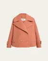 Chloé Double Breasted Jacket Buttoned Cuffs Pockets Lapels In Orange