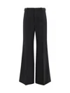 Chloé Exposed-heel Wool Slim Pants In Black
