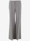 Chloé Grain De Poudre Wool Flared Pants In Grey