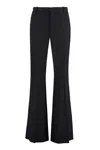 Chloé Pantalon Évasé En Laine Stretch Femme Noir Taille 34 95% Laine Vierge, 5% Élasthanne In Black