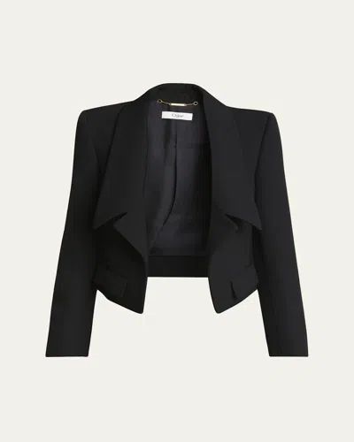 Chloé Wool Gabardine Crop Jacket In Black
