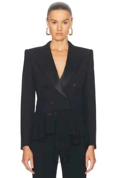 Chloé Tailored Wool Cropped Blazer In Black