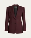 Chloé Wool Gabardine Single-breasted Blazer Jacket In Purple
