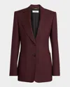 Chloé Wool Gabardine Single-breasted Blazer Jacket In Purple