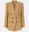 Chloé Chloe Double-breasted Wool Blazer In Beige