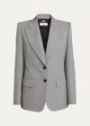 Chloé Tailored Jacket In Wool Grain De Poudre Grey Size 6 100% Wool, Horn Bubalus Bubalis, Farmed, Coo Ind In Swan Grey