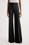 Chloé Wool Grain De Poudre Flare Leg Pants In Black