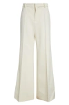 Chloé Wool Grain De Poudre Flare Leg Pants In Dusty White