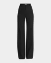 Chloé Wool Grain De Poudre Flare Trousers In Black