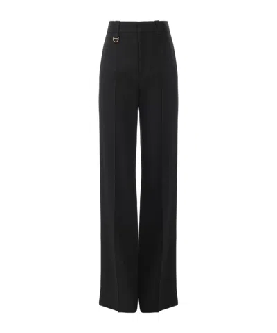 Chloé Wool Grain Wool Tailored Pants In Black