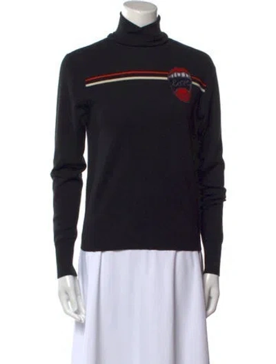 Pre-owned Chloé Wool Graphic Print Sweater In Black