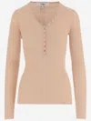 Chloé Chloè Wool Henley Shirt In Brown
