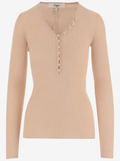 CHLOÉ CHLOÈ WOOL HENLEY SHIRT