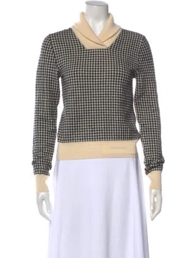 Pre-owned Chloé Wool Houndstooth Print Sweater
