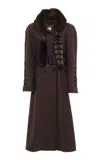 Chloé Wool Houndstooth Riding Coat In Grey
